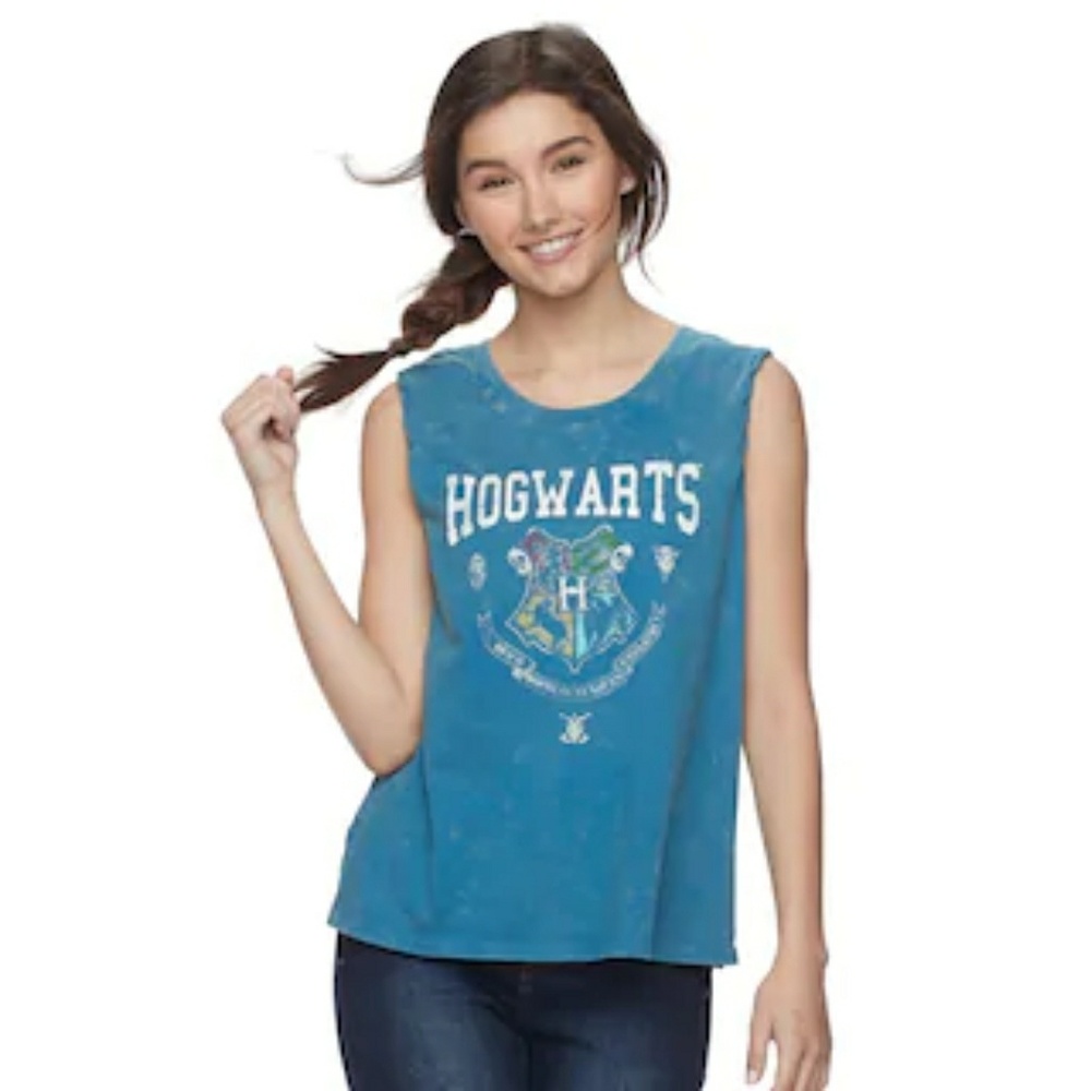 4/$25 ❤️ Harry Potter Hogwarts Crest Tank Top Mineral Wash